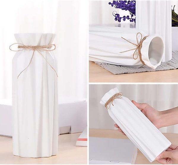 oem/odm services white ceramic vase-flower vase dried flower vase for modern home decor, fit for foyer living room fireplace bedroom kitchen,decent gift, 8.27" h affordable bulk deals