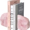 supplier direct rose quartz bookends pink crystal decorative book ends office home decor small 1 pair 2-3 lbs wholesale prices