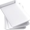 wholesale direct lifewit serving tray plastic for party supplies, 15" x 10" platters for serving food, 3 pcs white reusable tray for veggie, snack, fruit, cookies, desserts in kitchen/pantry organization bulk purchase at factory prices