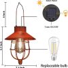 custom wholesale yakii 2 pack solar lantern hanging waterproof outdoor metal solar lamp with warm white light decorate for yard garden pathway patio porch decor (red) oem/odm services
