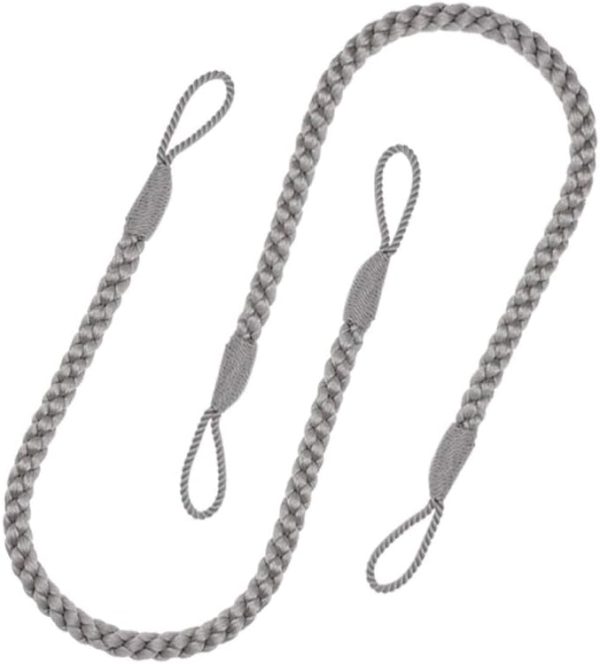 bulk purchase curtain tiebacks ropes, 2pcs decorative handmade tie backs curtain holdbacks holders cord for window sheer drapes indoor outdoor, grey factory discount