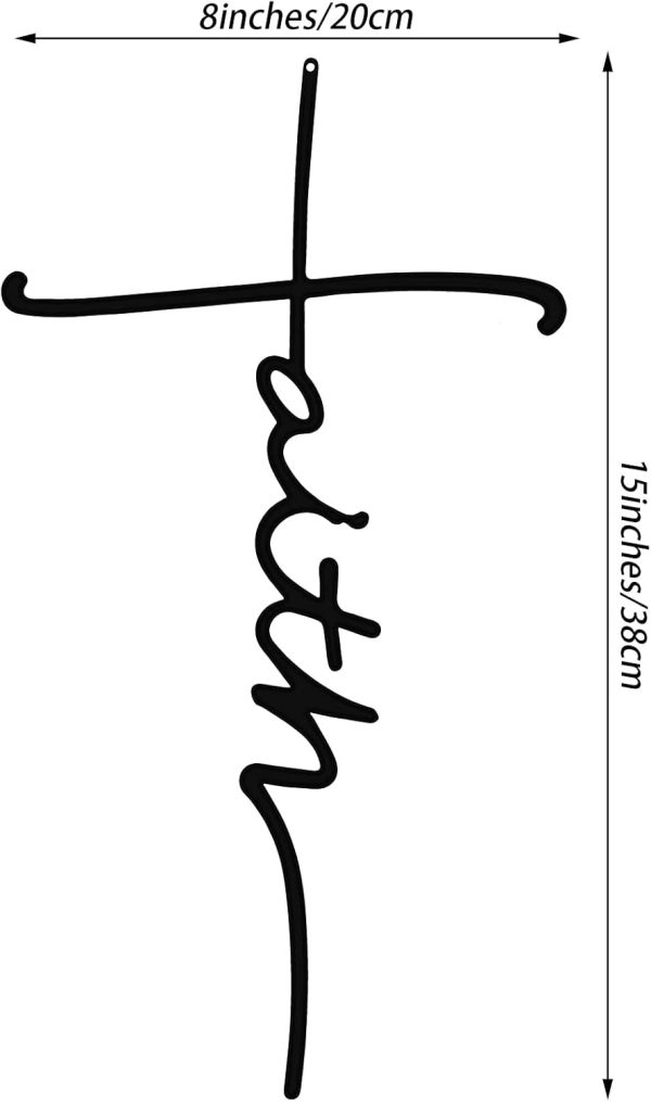 factory direct love faith hope family wall sign metal decorative hope wall cross large metal spiritual decorations for home religious hanging cross wall decor, nice for home decoration, 8 x 15 inch volume discount