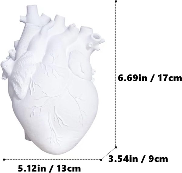 oem/odm services vase flower vases heart shaped decor resin flower pot modern unique nordic art style decorative vase for home wedding valentine gift desktop living room decoration - white affordable bulk deals