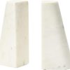 supplier direct main + mesa geometric marble bookends with brass inlay, white wholesale prices