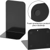 supplier direct vfine bookends 1 pair, bookends for shelves, metal black book ends for shelves, book ends for heavy books, book shelf holder for home office wholesale prices