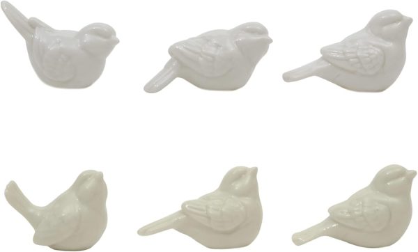 dropship from factory set of 6 white ceramic birds mass production supply