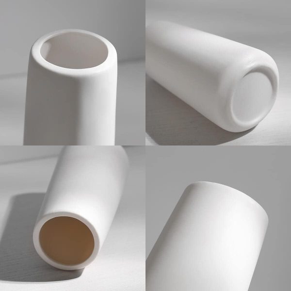oem/odm services ceramic vases - nordic minimalism style decoration, elegant vase for mantel, table, living room decoration, white modern geometric decorative flowers vases for home decor affordable bulk deals