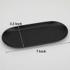 wholesale direct stainless steel decorative tray, set of 2, 7 inch long, jewelry dish cosmetics organizer bathroom clutter serving platter small storage tray, oval, matte black bulk purchase at factory prices