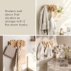 competitive pricing umbra picket wall-mounted coat rack rail hook with 5 retractable wood pegs – modern, space-saving storage organizer, natural one-stop wholesale