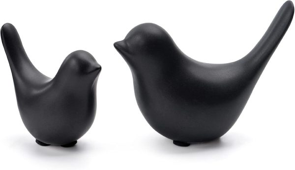 dropship from factory small animal statues home decor modern style birds decorative ornaments for living room, bedroom, office desktop, cabinets (black birds 2pcs ) mass production supply