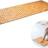 manufacturer direct bamboo bath mat (48 x 16 inches, large) or rug made of natural bamboo with wooden look, floor accessories for bathroom shower, sauna, spa, indoor or outdoor, non slip and water resistant trade price