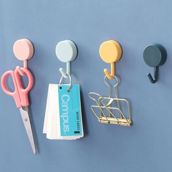 competitive pricing 6 pack adhesive hooks cute utility hooks, key hooks for wall decorative, for hanging hat, towel, key, towel hook wall mount for home, kitchen, bathroom, office one-stop wholesale