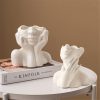 oem/odm services white ceramic face vase, female form head half body bust vases boho feminist minimalism decorative modern nordic style flower vase for home living room office book shelf decor (medium) affordable bulk deals