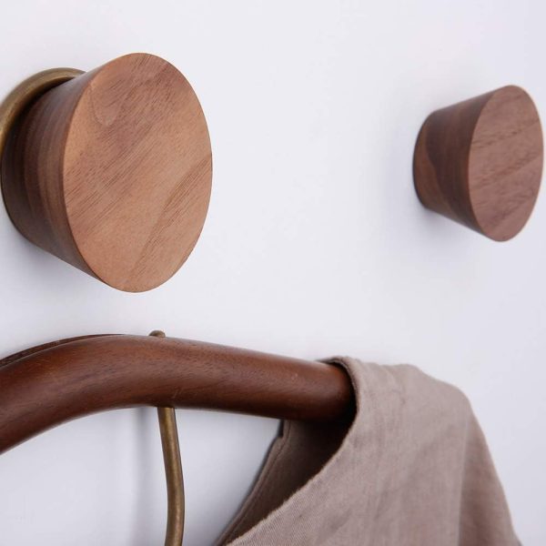 competitive pricing mykimono 3 piece natural 3 pcs, natural wooden coat hooks, wall mount single hat bag hooks, decorative cone hooks (black walunt) one-stop wholesale