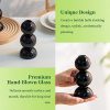 oem/odm services glass bubble vases for flowers, hewory 2pcs black unique cute single flower vase for centerpieces, funky aesthetic vase skinny bud vase, cool groovy decor for home living room bedroom office tabletop affordable bulk deals