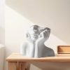 oem/odm services face vase,flower vase desk decor,ceramic body vase female form ideal shelf decor,modern farmhouse table decor,small cute vase bookshelf decor half face vase 5.5'' l x 4.8'' h affordable bulk deals