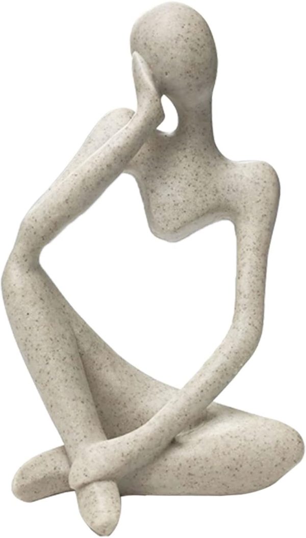 dropship from factory sandstone resin thinker style abstract sculpture statue collectible figurines home office bookshelf desktop decor(sandstone - left reverie) mass production supply