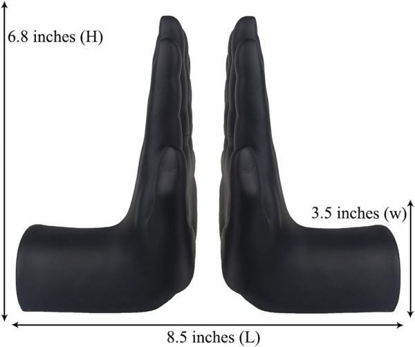 supplier direct decorative bookends hands book ends for shelves, modern bookends book stoppers book holders heavy duty bookends for office, home, living room decors, 8.5 x 6.8 x 3.5 inches wholesale prices