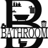 factory direct xort metal bathroom wall decor, farmhouse metal bathroom wall art, funny bathroom sign for modern home hanging decorations. (black - 12 x 14 inch) volume discount