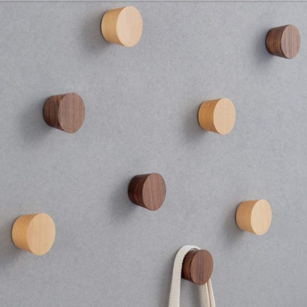 competitive pricing mykimono 3 piece natural 3 pcs, natural wooden coat hooks, wall mount single hat bag hooks, decorative cone hooks (black walunt) one-stop wholesale