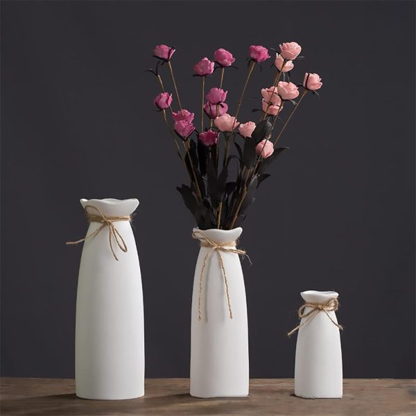 oem/odm services white ceramic vase-flower vase dried flower vase for modern home decor, fit for foyer living room fireplace bedroom kitchen,decent gift, 8.27" h affordable bulk deals