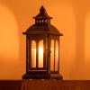 custom wholesale decorkey candle lantern decorative indoor & outdoor, christmas vintage metal hanging lanterns decor for front porch home patio wedding party, halloween decorations (black with copper brush) oem/odm services