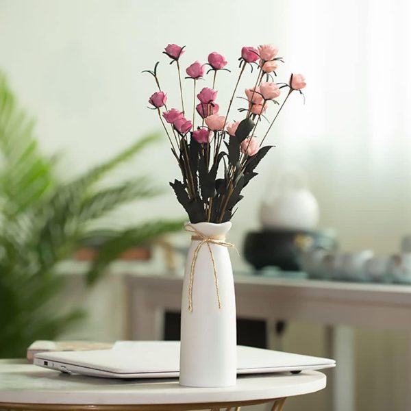 oem/odm services white ceramic vase-flower vase dried flower vase for modern home decor, fit for foyer living room fireplace bedroom kitchen,decent gift, 8.27" h affordable bulk deals