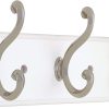 competitive pricing liberty 129854 wall mounted coat rack with 3 decorative hooks, 10-inch, satin nickel and white one-stop wholesale