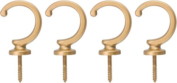 bulk purchase uxcell 4pcs curtain holdback, aluminum alloy wall mounted curtain holders drapery tieback hooks for living room bedroom office (gold) factory discount