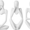 dropship from factory brownlove 3pcs decor white thinker statue abstract art sculpture，resin collectible figurines for home living room office shelf decoration mass production supply