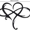 factory direct aoolvy infinity heart wall decor, unique infinity heart metal art wall decor love sign steel wall plaques bedroom ornaments for home wedding decor, room living room decoration (black, 23.6x20.6inch) volume discount