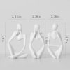 dropship from factory brownlove 3pcs decor white thinker statue abstract art sculpture，resin collectible figurines for home living room office shelf decoration mass production supply