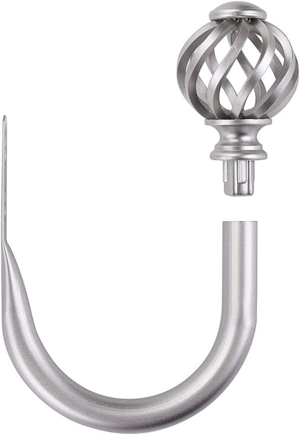 bulk purchase sumnacon set of 2 metal curtain holdbacks - wall mounted drapery tiebacks with screws, decorative window treatment holdbacks for bedroom livingroom office, silver factory discount