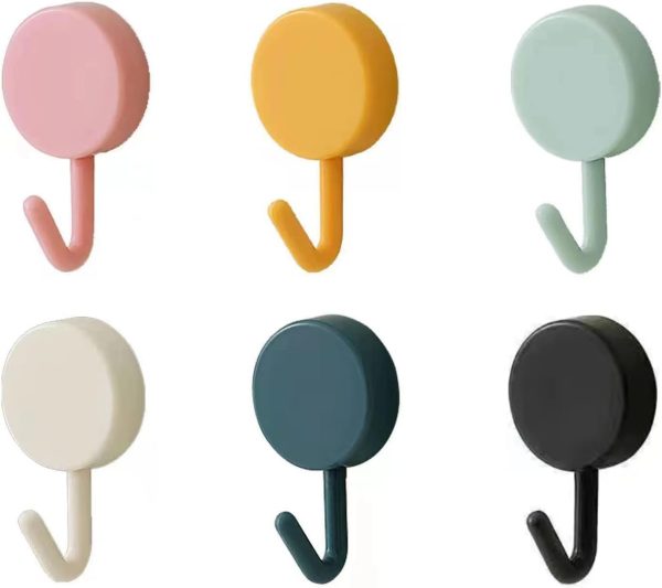 competitive pricing 6 pack adhesive hooks cute utility hooks, key hooks for wall decorative, for hanging hat, towel, key, towel hook wall mount for home, kitchen, bathroom, office one-stop wholesale