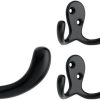 competitive pricing franklin brass (5-pack) double wall hooks 2-prong coat/hat matte black hooks for hanging wall mount hanger clothes, purse, bag, towel organization decorative wall hooks b59104m-fb-c one-stop wholesale