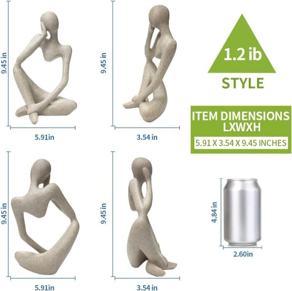 dropship from factory sandstone resin thinker style abstract sculpture statue collectible figurines home office bookshelf desktop decor(sandstone - left reverie) mass production supply