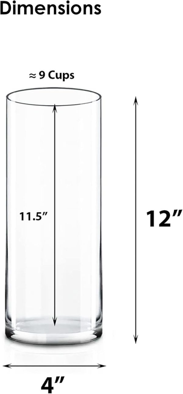 oem/odm services cys excel clear glass cylinder vase (h:12" d:4") | multiple size choices glass flower vase centerpieces | hurricane floating candle holder vase affordable bulk deals