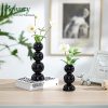 oem/odm services glass bubble vases for flowers, hewory 2pcs black unique cute single flower vase for centerpieces, funky aesthetic vase skinny bud vase, cool groovy decor for home living room bedroom office tabletop affordable bulk deals