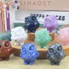 dropship from factory yatojuzi owl decor black obsidian natural healing crystals stones cute decors owls statue figurines sculpture hand-carved polished gemstones energy home room office desk decoration gifts for women men mass production supply
