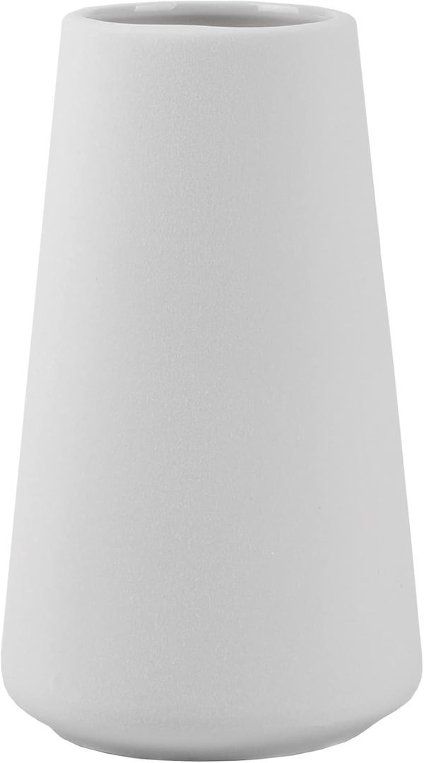 oem/odm services simple vase for flowers plants, matte vases for modern table shelf home decor wedding boho decor, 6" h frosted elegant ceramic vase for pampas grass fluffy stem bouquet lavender flowers (white, 1) affordable bulk deals