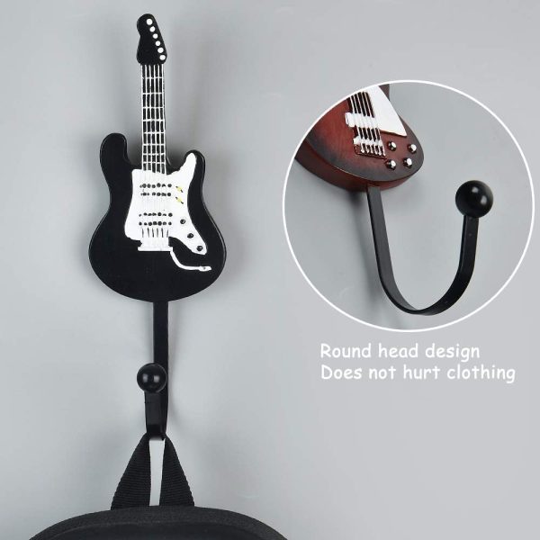 competitive pricing kungyo vintage guitar shaped decorative hooks rack hangers for hanging clothes coats towels keys hats metal resin hooks wall mounted heavy duty (3-pack) (guitar hook-b) one-stop wholesale