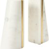 supplier direct main + mesa geometric marble bookends with brass inlay, white wholesale prices