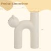oem/odm services cat shaped ceramic vase, kitty decorative vase, floral kitty vase decor, cat table centerpiece, cute u-shaped tube vase for home living room office bedroom affordable bulk deals