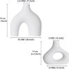dropship from factory cemabt white ceramic vase set of 2 for modern minimalist bohemian decor，round matte donut vases for pampas grass-perfect for living room, dining table, office bedroom shelf decor entryway, console mass production supply
