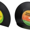 supplier direct vinbee retro vinyl bookends, record bookends for shelves classic cd record shape decorative book ends fun music theme musical bookends 1 pair wholesale prices