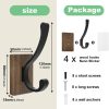 competitive pricing wood wall hooks for hanging - 4 pack hooks wall mounted, wooden rustic farmhouse heavy duty towel hooks, hooks for coats, towel, hat, keys, purse, bag and robe one-stop wholesale