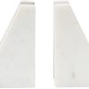 supplier direct main + mesa marble geometric bookends with wood inlay, white wholesale prices
