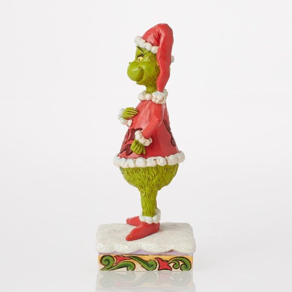 dropship from factory enesco dr. seuss grinch by jim shore happy grinch santa christmas figurine, resin hand painted crafted collectible decorative figurines christmas home decor sculpture statue gift, 6.5 inch, multicolor mass production supply