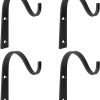 competitive pricing mkono 4 pack iron wall hooks for hanging plant lanterns, plant hanger fence metal bracket for bird feeders, wind chimes, mason jar sconces, light outdoor indoor rustic home decor, 3 inch one-stop wholesale