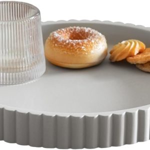 wholesale direct decorative tray for coffee table tray decor, concrete gray round tray home decor tray, table trays decorative, bandejas decorativas, centerpiece tray bulk purchase at factory prices